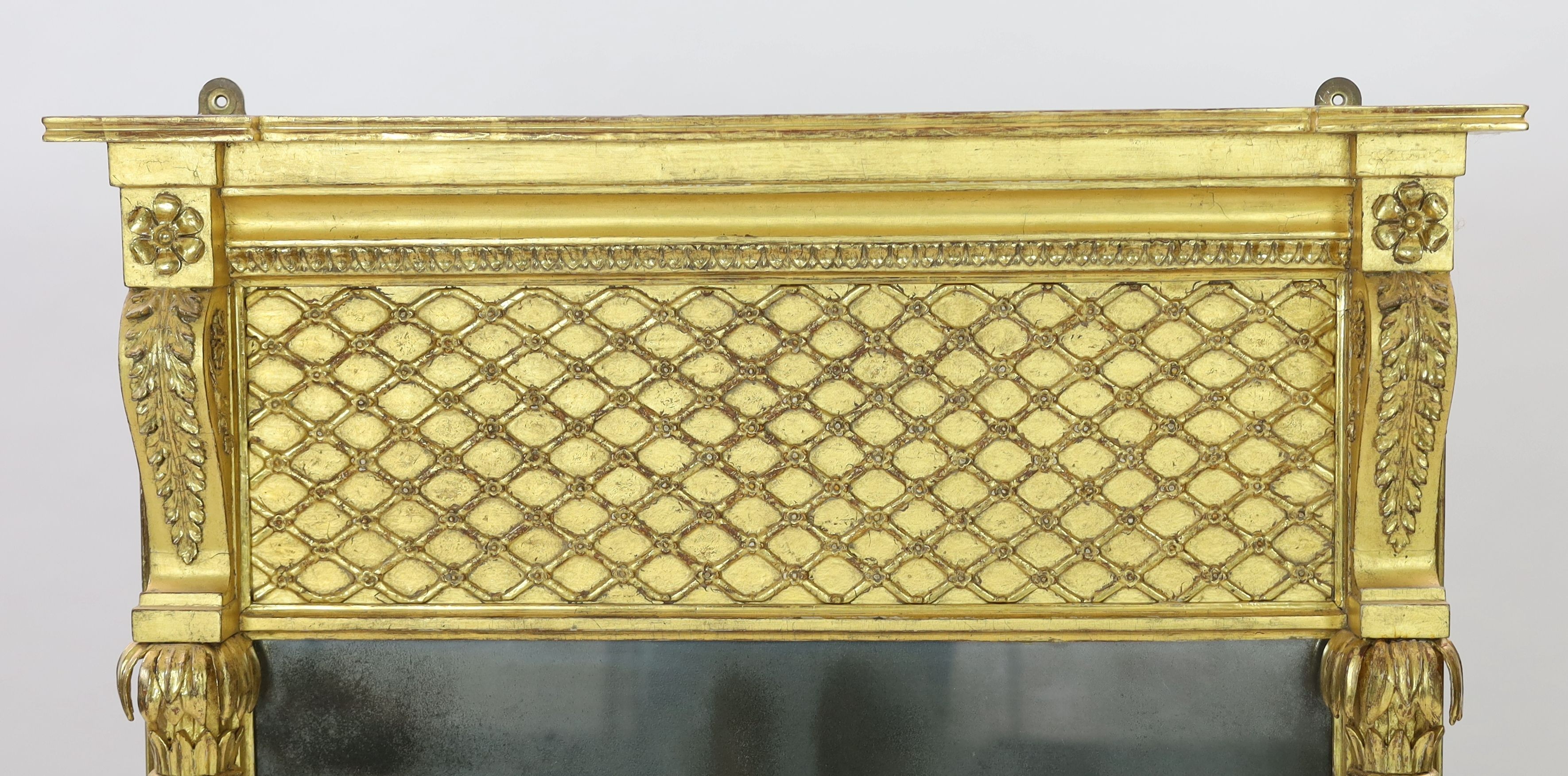 A Regency giltwood pier glass, W.77cm H.146cm